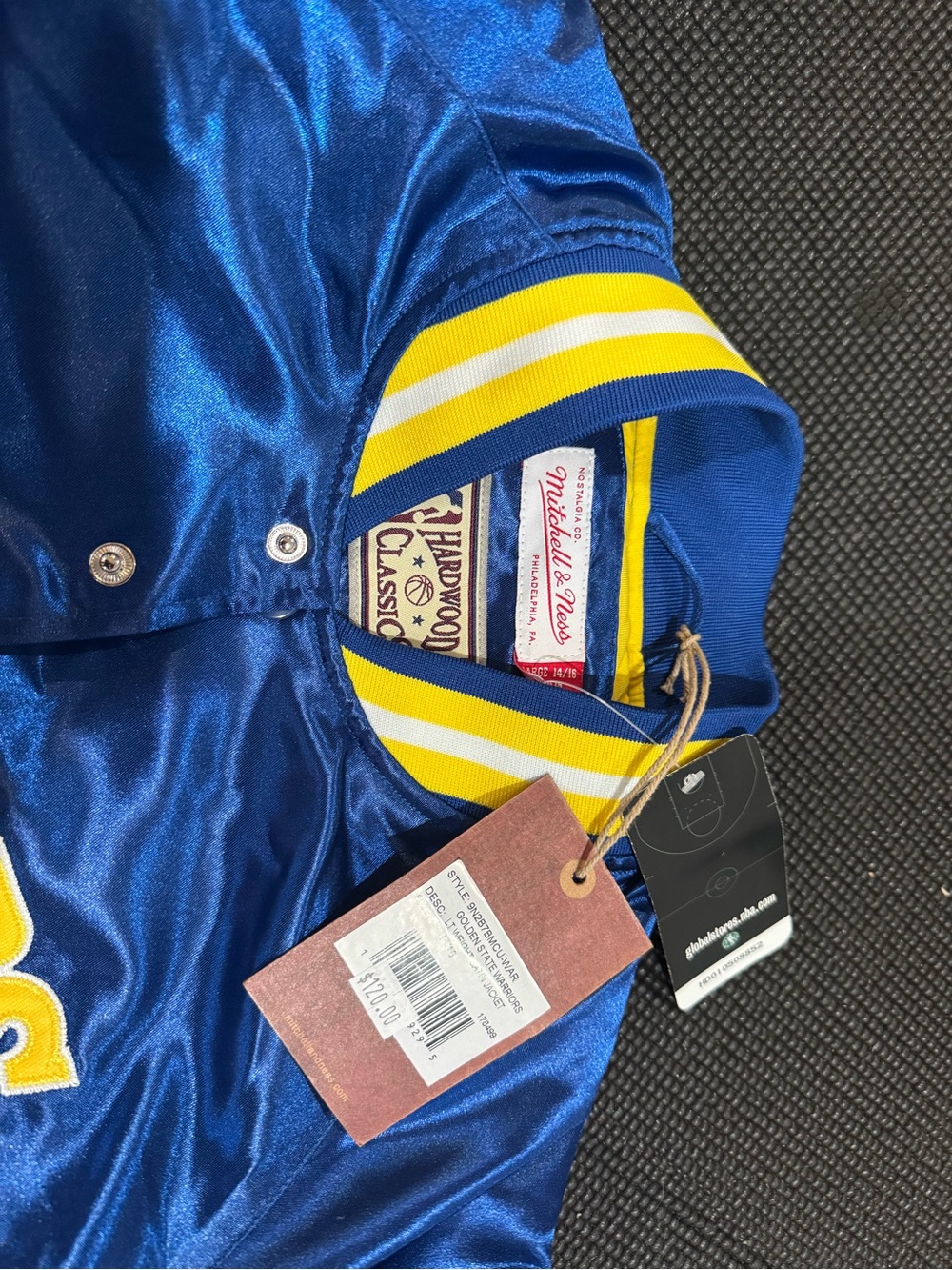 Mitchell & Ness Royal Blue Satin Golden State Warriors Jacket